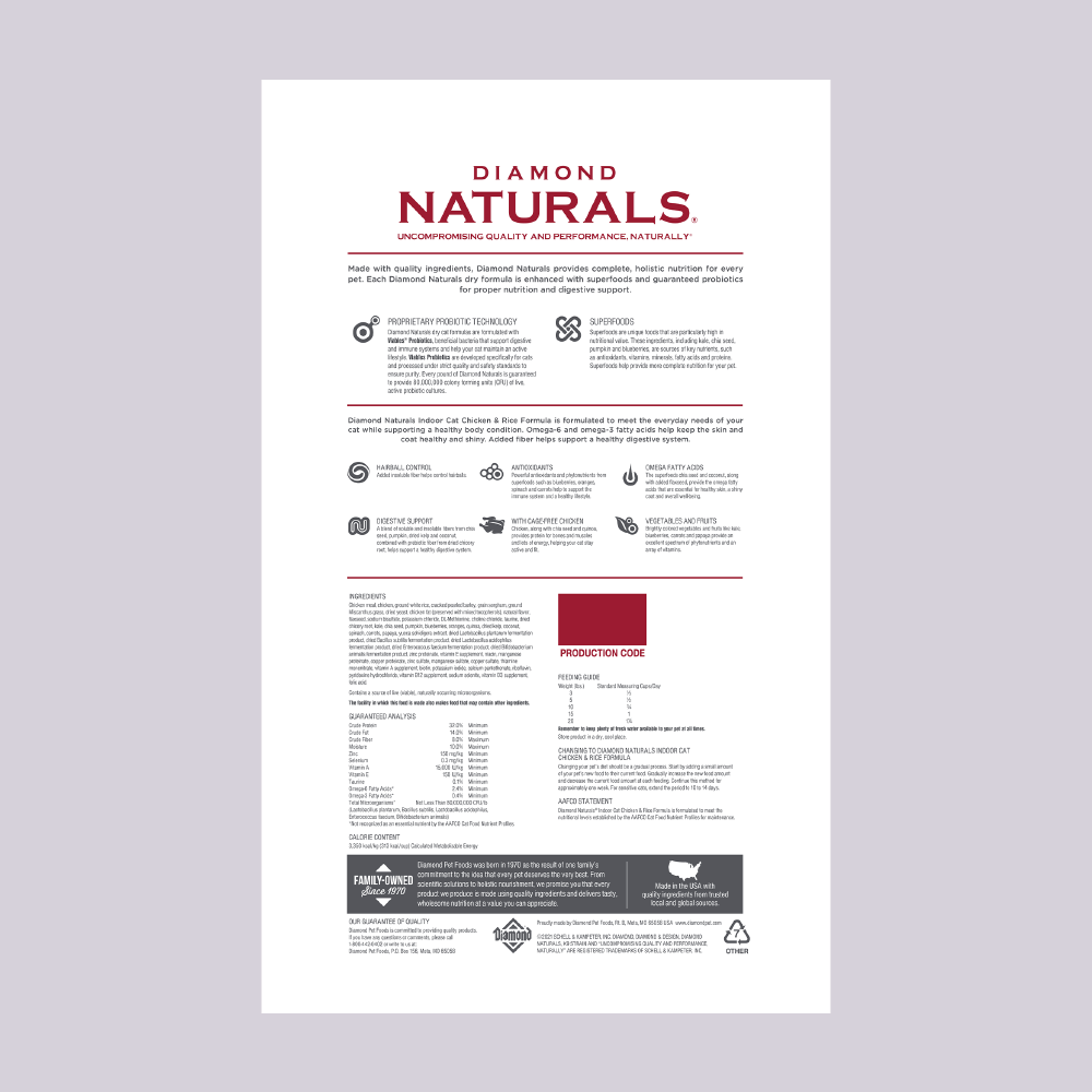 Diamond Naturals Indoor Cat - Mascota Now MX