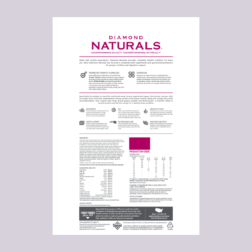 Diamond Naturals Large Breed Puppy - Mascota Now MX