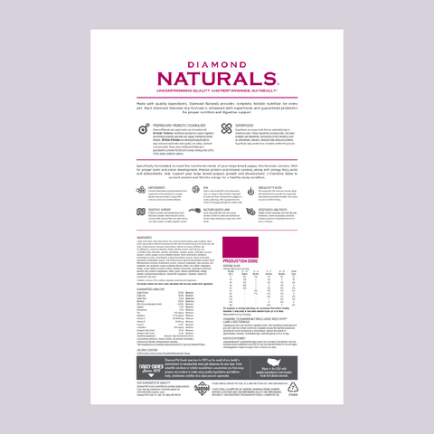 Diamond Naturals Large Breed Puppy - Mascota Now MX