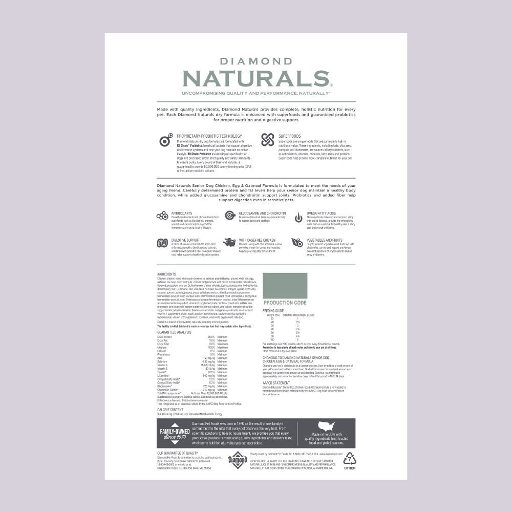 Diamond Naturals Senior 8+ - Mascota Now MX