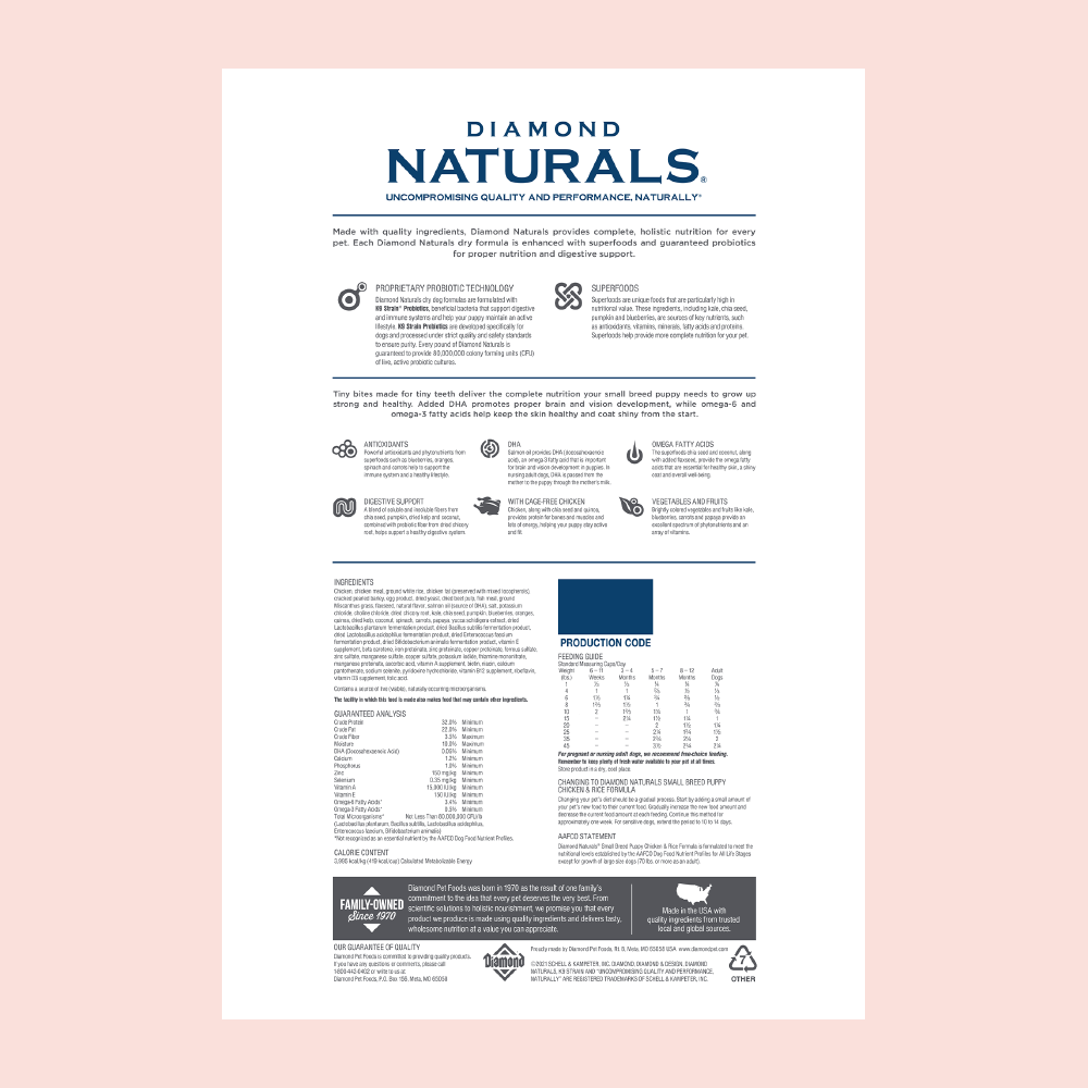 Diamond Naturals Small Breed Puppy - Mascota Now MX