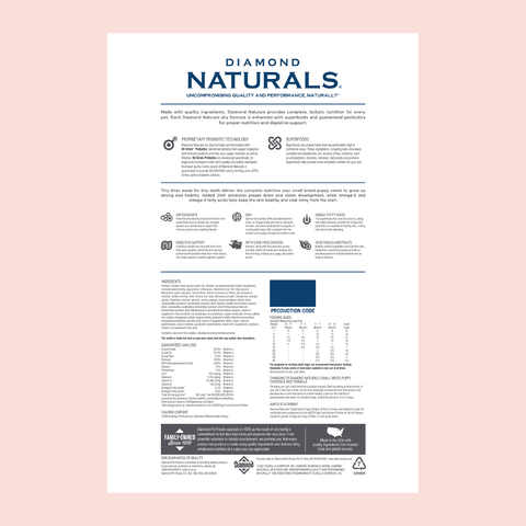 Diamond Naturals Small Breed Puppy - Mascota Now MX